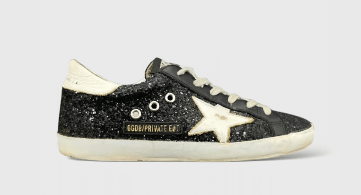 8099 Golden Goose Super Star Noir/Blanc/Argenté 37