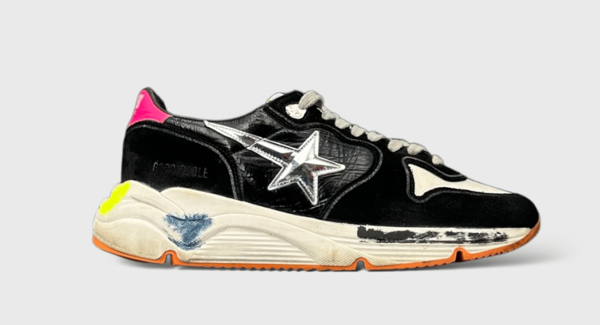 9966 Golden Goose Running Noir/rose/argenté/orange 39