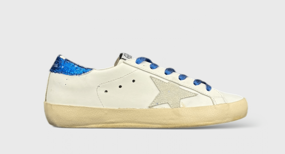 9464 Golden Goose Superstar Blanc/Gris/Bleu/Paillette 37