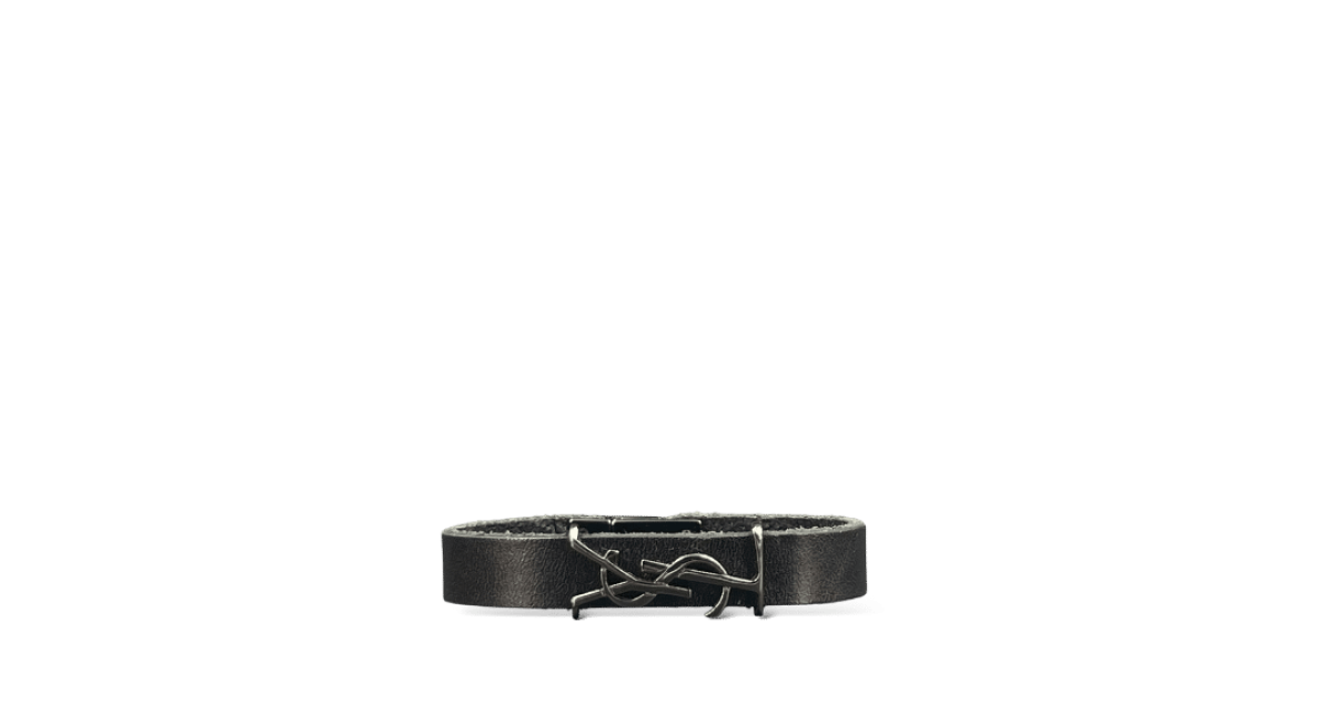 Yves Saint Laurent Bracelet Cassandre / Noir / Argenté / S